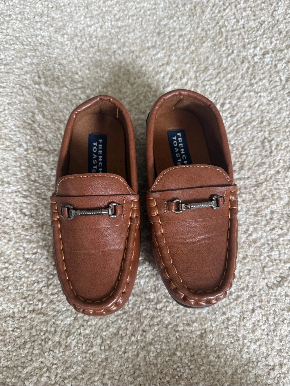 French Connection boys size 11 little kids Chestnut Brown Leather Loafers